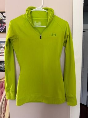 Under Armour Women's High Vis Yellow/Green Quarter-Zip Base Layer